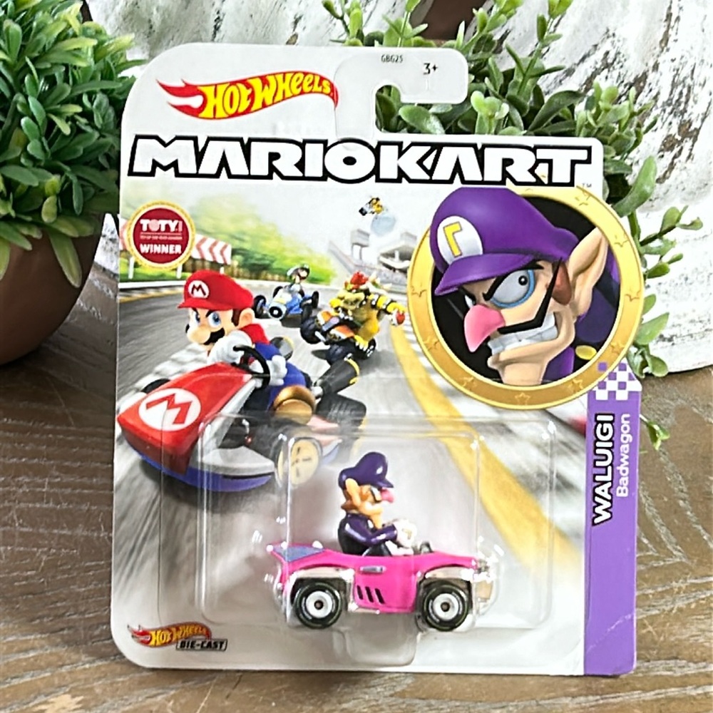 NEW! Hot Wheels Nintendo Mario Kart Waluigi, [Pink/Purple] Badwagon